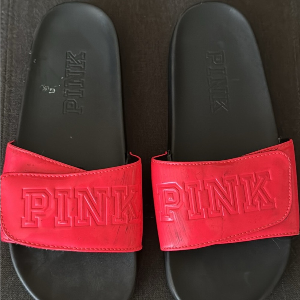 PINK Victoria's Secret Red and Black Sandals